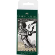 Cienkopisy - Faber-Castell Pitt artist pen black końcówki xxs, xs, s, f, m, 1.5 etui 6 szt. - miniaturka - grafika 1