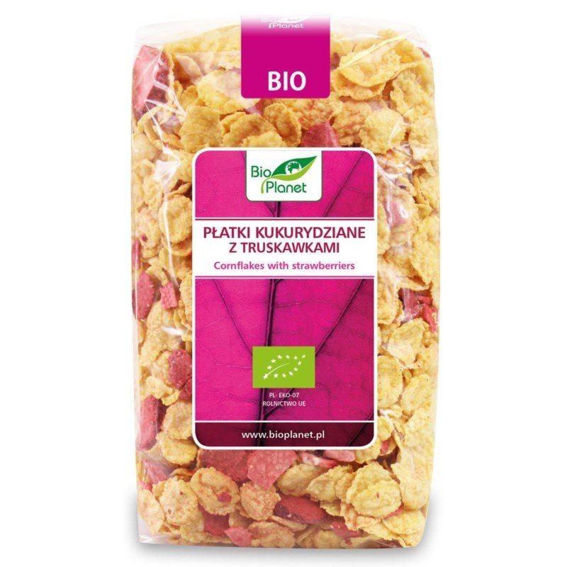 Bio Planet, płatki kukurydziane z truskawką bio, 250 g