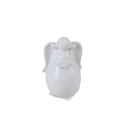 Ozdoby bożonarodzeniowe - Figurka ceramiczna aniołek 7,5 x 6,2 x 10,7 cm biały - miniaturka - grafika 1