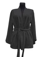 Bluzki damskie - Czarne kimono lniane, bluzka kimonowa SUMMER BLACK - miniaturka - grafika 1
