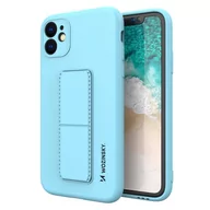 Etui i futerały do telefonów - Wozinsky Kickstand Case elastyczne silikonowe etui z podstawką iPhone 11 Pro Max jasnoniebieski - miniaturka - grafika 1
