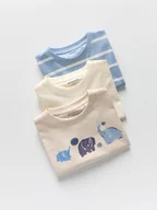 Bluzki dla niemowląt - Reserved - Bawełniany t-shirt 3 pack - beżowy - miniaturka - grafika 1