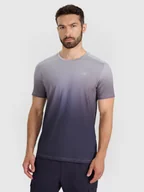 Koszulki sportowe męskie - 4F Koszulka treningowa szybkoschnąca męska - czarna 3XL - miniaturka - grafika 1