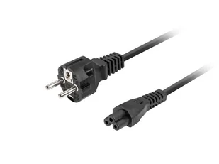 Lanberg kabel zasilający CEE 7/7 - C5 1.8m VDE prosty czarny koniczynka - Kable - miniaturka - grafika 1