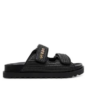 Klapki i japonki damskie - Klapki Guess Fadeliza FLJFDE FAP19 Czarny - miniaturka - grafika 1