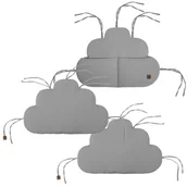 Organizery na łóżeczko - Hi Little One ochraniacze panelowe do łóżeczka z organizerem z oddychającej BIO bawełny CLOUD Grey - miniaturka - grafika 1