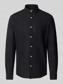 Koszule męskie - Koszula lniana o kroju slim fit z kołnierzykiem typu kent model ‘CAIDEN’ - miniaturka - grafika 1