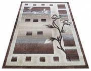 Dywany - Brązowy nowoczesny dywan w kwiaty - Berko - Profeos - miniaturka - grafika 1