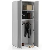 Szafy biurowe - B2B Partner Szafa ubraniowa biurowa LAYERS, drążek do szafy, 800 x 400 x 1905 mm, szara 611534 - miniaturka - grafika 1