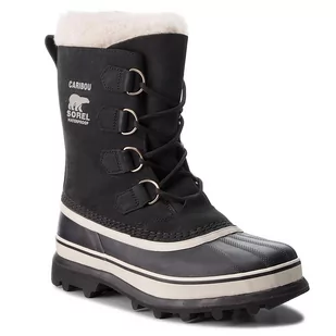 Sorel Śniegowce Caribou NL1005 Black/Stone 011 - Śniegowce damskie - miniaturka - grafika 1