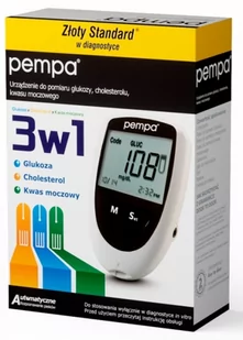 Pempa 3w1 urządzenie do pomiaru glukozy, cholesterolu, kwasu moczowego - Glukometry i akcesoria dla diabetyków - miniaturka - grafika 1