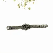 Broszki - Broszka srebrna z zegarkiem - biżuteria artystyczna - miniaturka - grafika 1