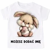 Koszulki dla dziewczynek - Koszulka z zajączkiem na Wielkanoc - wzór zając30 - miniaturka - grafika 1