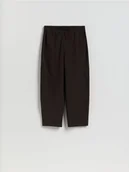 Spodnie damskie - Reserved - Spodnie barrel leg - ciemnobrązowy - miniaturka - grafika 1