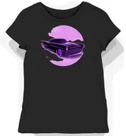 Koszulki i topy damskie - Koszulka damska czarna z nadrukiem fioletowego samochodu XL - miniaturka - grafika 1