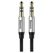 Kable - Baseus Yiven AUX miniJack 3,5mm 1m czarno-srebrny - miniaturka - grafika 1