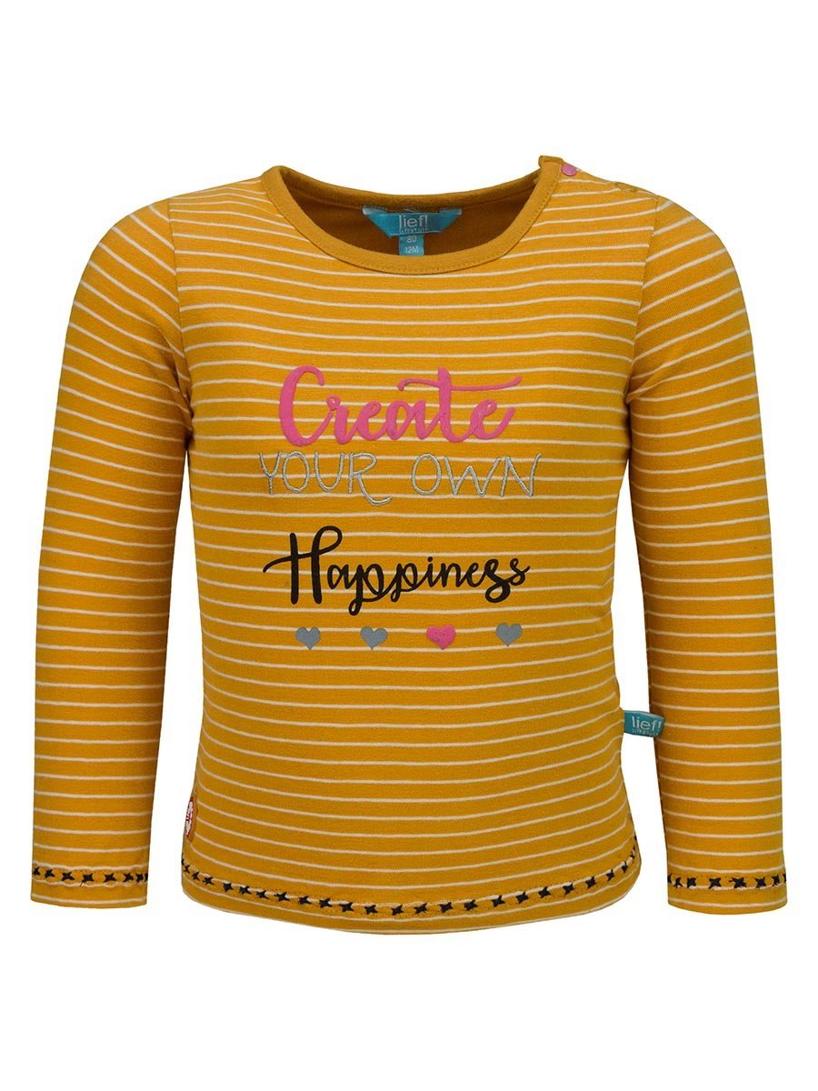 Bluzka dziewczęca z długim rękawem, żółta, Lief r.104