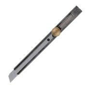 Nożyki biurowe - Leniar Nóż 9mm z blokadą obudowa metalowa 90001 - miniaturka - grafika 1