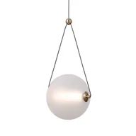 Lampy sufitowe - Lampa wisząca Rastia PND-34361-M-HBR-OPAL Italux LED 9W 3000K biała złota - miniaturka - grafika 1