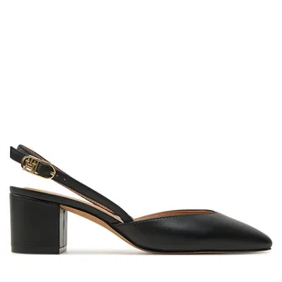 Sandały Tommy Hilfiger Pump Slingback Smooth Leather FW0FW08621 Czarny - Sandały damskie - miniaturka - grafika 1