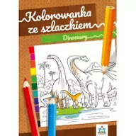 Kolorowanki, wyklejanki - Kolorowanka ze szlaczkiem. Dinozaury - miniaturka - grafika 1