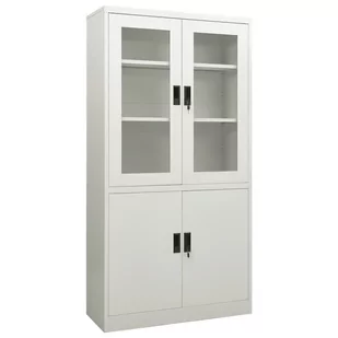 vidaXL vidaXL Szafa biurowa jasnoszara 90x40x180 cm stalowa 335947 - Szafy biurowe - miniaturka - grafika 1