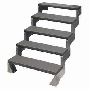 Schody modułowe zewnętrzne proste 5 stopni Trimax atracytowe Gardentop Dolle - Schody strychowe - miniaturka - grafika 1