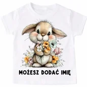 Koszulki dla dziewczynek - Koszulka z zajączkiem na Wielkanoc - wzór zajączek60-7 - miniaturka - grafika 1