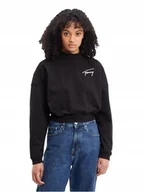 Swetry damskie - TOMMY HILFIGER DAMSKI GOLF TJW BXY CROP CZARNY r.M - miniaturka - grafika 1