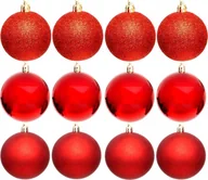 Bombki - Christmas decoration BOMBKA DEKORACYJNA PLASTIKOWA 6CM SET 12SZT CZERWONY - miniaturka - grafika 1