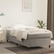 Łóżka - Lumarko Łóżko kontynentalne, jasnoszare, 100x200 cm, obite aksamitem - miniaturka - grafika 1