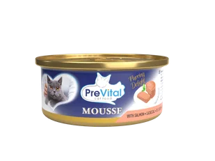 Mus dla dorosłych kotów z łososiem PreVital 85g - Mokra karma dla kotów - miniaturka - grafika 1
