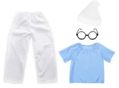 Stroje karnawałowe - ZESTAW SMERF WAŻNIAK BIAŁO-BŁĘKITNY 98-110 4el - miniaturka - grafika 1