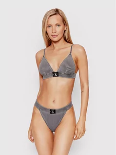 Stroje kąpielowe - Calvin Klein Swimwear Góra od bikini KW0KW01748 Szary - grafika 1