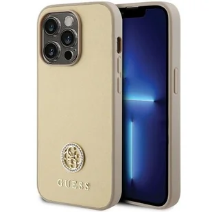 Guess GUHCP15LPS4DGPD iPhone 15 Pro 6.1" złoty/gold hardcase Strass Metal Logo - Etui i futerały do telefonów - miniaturka - grafika 1