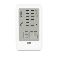 Termometry domowe - Elektroniczny higrometr/termometr wewnętrzny, 7 x 11 x 1,5 cm, biały AD-WS 2323 - miniaturka - grafika 1