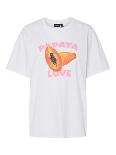 Pieces Koszulka "Thea" w kolorze białym - Koszulki i topy damskie - miniaturka - grafika 1