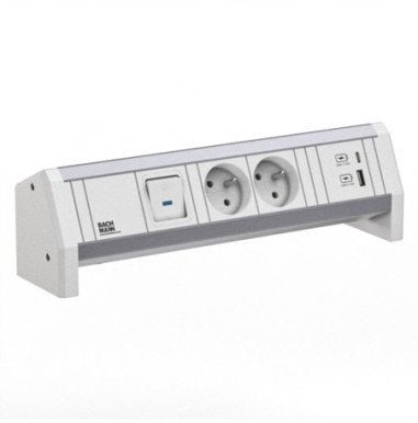 BACHMANN DESK 2xUTE 1xUSB A/C 22W 1xPrzełącznik GST18 RAL9010