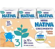 Mleko modyfikowane - Mleko w płynie Nestle Junior Crecimiento +1 año Galleta María 3 x 180 ml - miniaturka - grafika 1