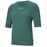 Koszulki i topy damskie - Koszulka damska Puma Modern Basics Tee Cloud zielona 585929 45 - miniaturka - grafika 1