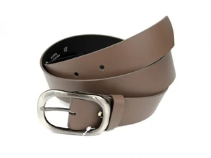 Pasek Damski Skórzany Gładki COMPLEX (PL) 40 mm CIEMNY BEŻOWY Szeroki - Paski - miniaturka - grafika 6