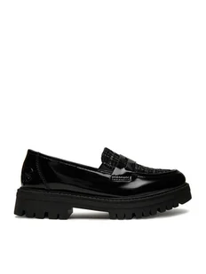 Rieker Loafersy 47550-00 Czarny - Półbuty damskie - miniaturka - grafika 1