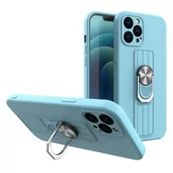 Etui i futerały do telefonów - Ring Case silikonowe etui z uchwytem na palec i podstawką do iPhone 13 Pro jasnoniebieski - miniaturka - grafika 1