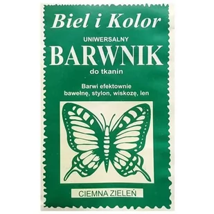 czakos Barwnik do tkanin "Motyl", zielony ciemny, Biel i Kolor, 10 g CZ-BT-012C - Farby i media malarskie - miniaturka - grafika 1