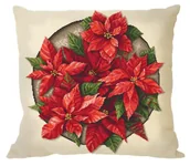 Pasmanteria - Haft krzyżykowy - Zestaw do haftu - Poduszka - Poinsecja - miniaturka - grafika 1