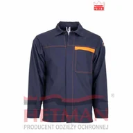 Bluzy męskie - Bluza trudnozapalna antyelektrostatyczna spawacz elektyk bawełna carbon 330g/m2 polska granat pomarańcz PAN SPAWALNIK ANTISTATIC AW - 10 rozmiarów LB - miniaturka - grafika 1