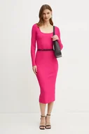 Sukienki - Karl Lagerfeld sukienka kolor różowy mini dopasowana 246W1326 - miniaturka - grafika 1
