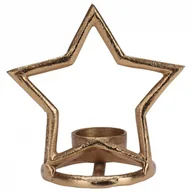 Świeczniki - świecznik na tealight aluminiowy złoty gwiazda 15,5 cm kod: O-569528-G - miniaturka - grafika 1