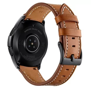 Opaska Pasek Bransoleta Leather Samsung Watch 46Mm 3 45Mm Gear S3 Huawei Watch Gt Gt2 2E Pro Gt3 Amazfit Gtr 2 2E Garmin Venu 2 Vivoavtive 4 Brązowa - Akcesoria do smartwatchy - miniaturka - grafika 1