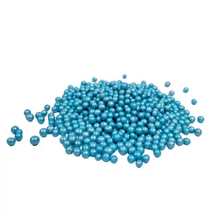 Posypka ryżowa 1 kg w polewie cukrowej perłowa niebieska (5mm) - Dodatki do ciast w proszku - miniaturka - grafika 1